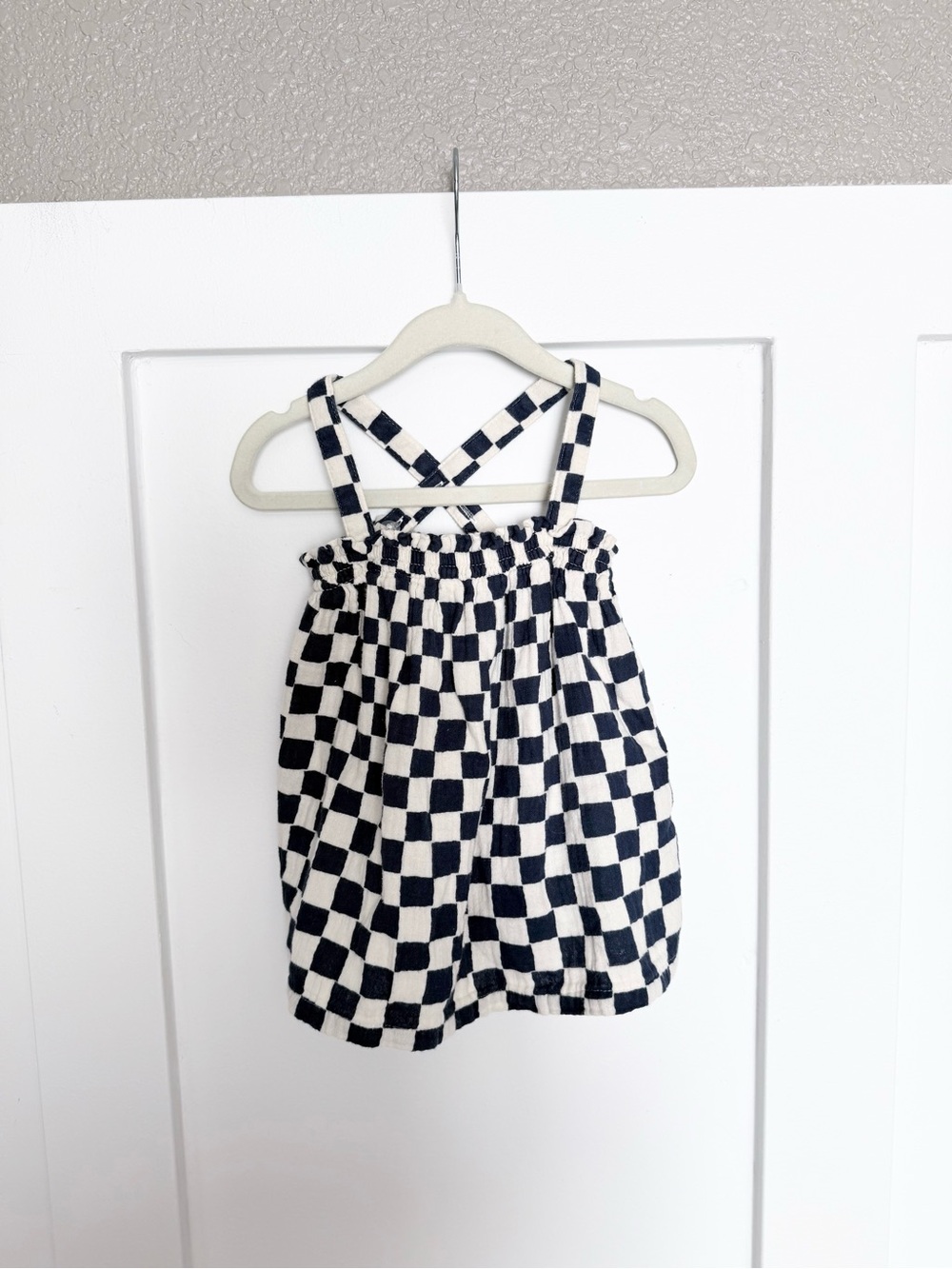 Hanna Andersson Black and White Checkerboard Tank Top